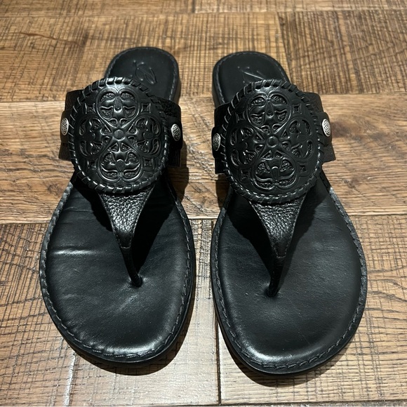 Brighton Black Embossed Sandals - Picture 3 of 6